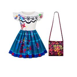 2022 Girls Short Sleeve Encanto TV Movie Mirabelle Cosplay Costume Halloween Christmas Kids Girl Mirabel Dresses Encanto Dress