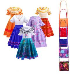 2022 Children Carnival Halloween Princess Dress UP Encanto Isabella Madrigal Dress Kids Girls Mirabel Cosplay Costume