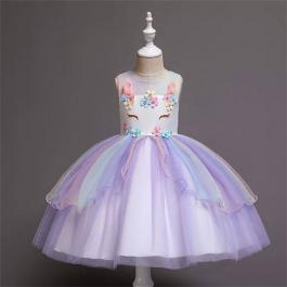 Children Party Princess Dress Unicorn Flower Gilr Dress Kids girl wedding party Dress