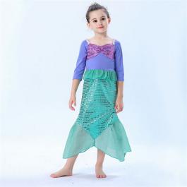 Wholesale Sequined long sleeve design Children Christmas Princess dress Mermaid dress Halloween kids girl mermaid cosplay dress
