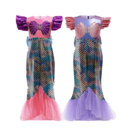 New Arrival Girl Little Mermaid Princess Dress Cosplay Costumes Mermaid Fancy Party Dress For Kids Girls