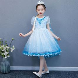 New Arrival Cosplay Cartoon High Quality Girls Princess Dress dress elsa Clothing Party Dress Kids Girl