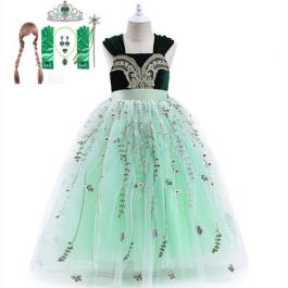 Kids Halloween Clothes Children Birthday Carnival Fancy Party Disguise latest Anna Dress for Girl Anna Cosplay Princess Costume