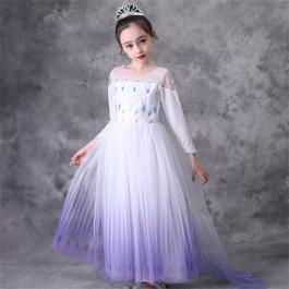 hot sell TV movie white Elsa cosplay costume snow queen Elsa fancy girl party dress for Halloween Christmas