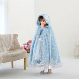 hot sale snow queen Elsa cape Kids girl princess capes Children winter Cloak for Halloween Christmas