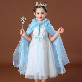Hot sale sequin hoodie capes kids girl cosplay tulle long cape for Halloween Christmas
