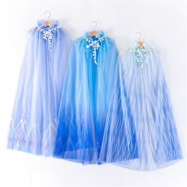 Hot sale Winter Princess Fantastic Capes Elsa Long Cosplay Cloak Girl Tulle Cape