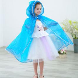 2022 New arrival Sequins Baby Girl Cosplay hoodies Cloak kids Girls Princess Tulle cape for Halloween Christmas holiday