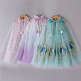 2022 New arrival Sequins Baby Girl Cosplay Cloak kids Girls Princess Tulle cape for Halloween Christmas holiday