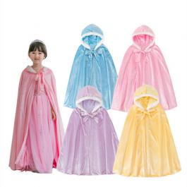 wholesale Kids Cloak Elsa Anna Winter Long cape for Christmas floor length velvet princess Capes