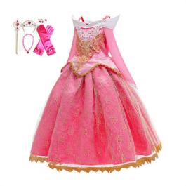 Amazon Hot Sale Children Kids Party Dress for Halloween Christmas Kids girls Aurora Princess Cosplay Costume
