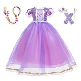 Kids Princess cosplay costumes Rapunzel Sofia Dresses up Kids Birthday Party Dress for Halloween