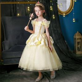 hot sale kids girl Tv movie costume for Halloween Beauty and the Beast princess party fancy dress