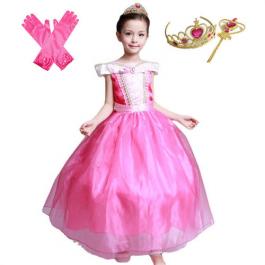 Hot Sales Children TV movie costumes for Halloween Christmas Kids girl Aurora Princess Cosplay Party Dress