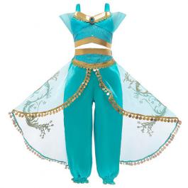 Girls Halloween Jasmine Suit Kids Girls Carnival Party Aladdin Arabian Princess Jasmine Costume Clothing set