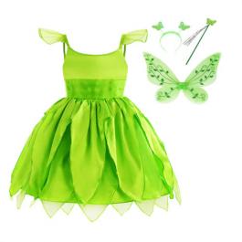 Children TV movie Tinkerbell cosplay costume with wing kids girl Tinkerbell party fancy princess dress