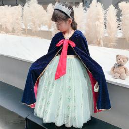 Long Sleeve Kids Dresses For Girls With Cape Anna Princess Dress For Halloween Cosplay Party Halloween Dress Girls