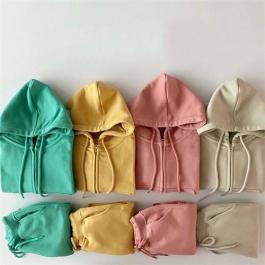 Custom Logo Spring Zipper Kids Sets Clothes Hooded Sweatshirt Pant Autumn Baby Girl Boy Tracksuit Sportswear