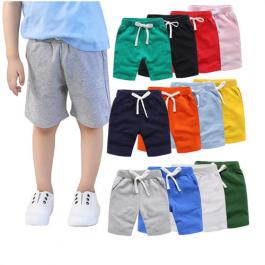 plain color soft 100% cotton kids jogger short pants toddler baby boys shorts