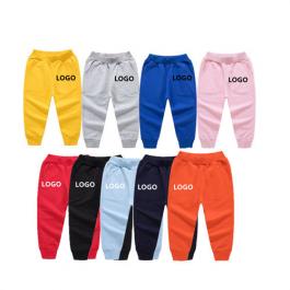 100% cotton toddler boys jogger pants custom logo print kids sport wear sweat pants trousers
