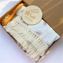 Baby Blanket 3 Pcs/set Baby Blanket Gift Set Wood Brush And Milestone For Newborn Baby