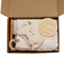 5-Piece Set Printed Bath Towels Butterfly Tie Hair Band Brush Custom Baby Gift Sets