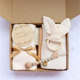 Towel Wool Brush Blanket Milestone Muslin Swaddles Newborn Baby Gift Set Baby Gift Set